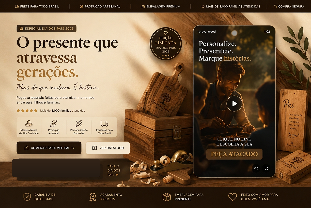 Especial Dia dos Pais 2026 — BravaWood