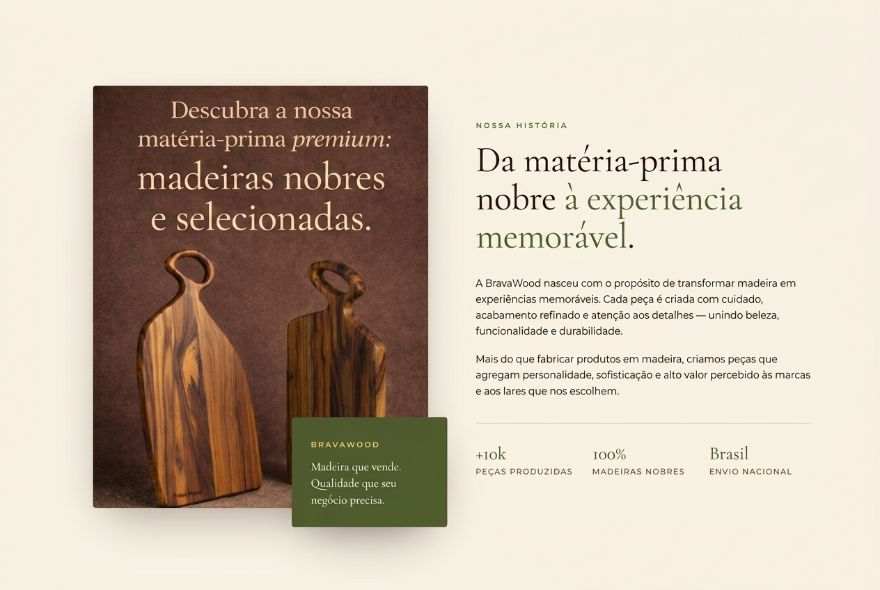 Peças BravaWood em madeiras nobres